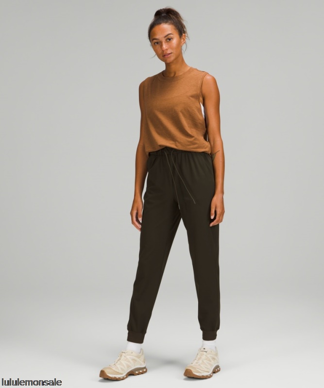 Lululemon Damen DELULU216 | Stretch-Jogger Mit Hohem Bund In Voller Länge Dunkeloliv